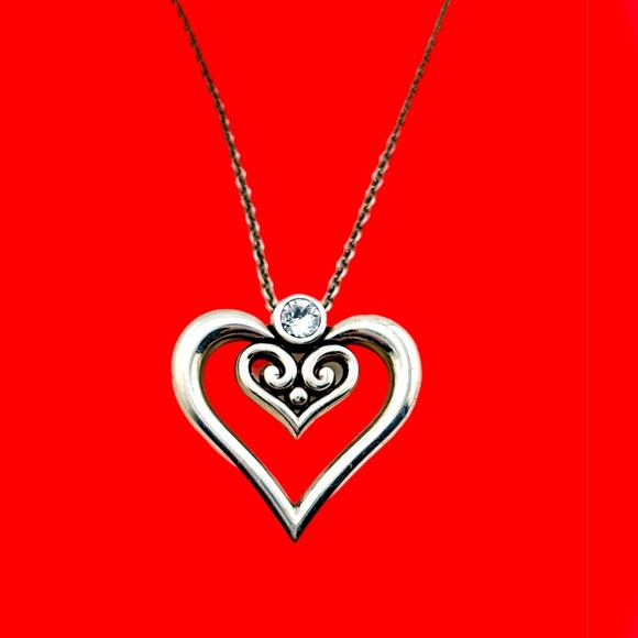 BRIGHTON ALCAZAR DUET HEART NECKLACE BEAUTIFUL SILVER PLATED NECKLACE - Picture 4 of 6